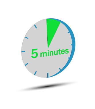 5 dakika değerinde kadran ölçeği, üç boyutlu illustra