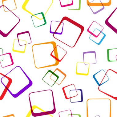 Çok renkli kesişen karelerin dikişsiz deseni. Modern r