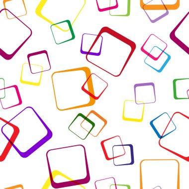 Transp üzerinde çok renkli kesişen karelerin dikişsiz deseni