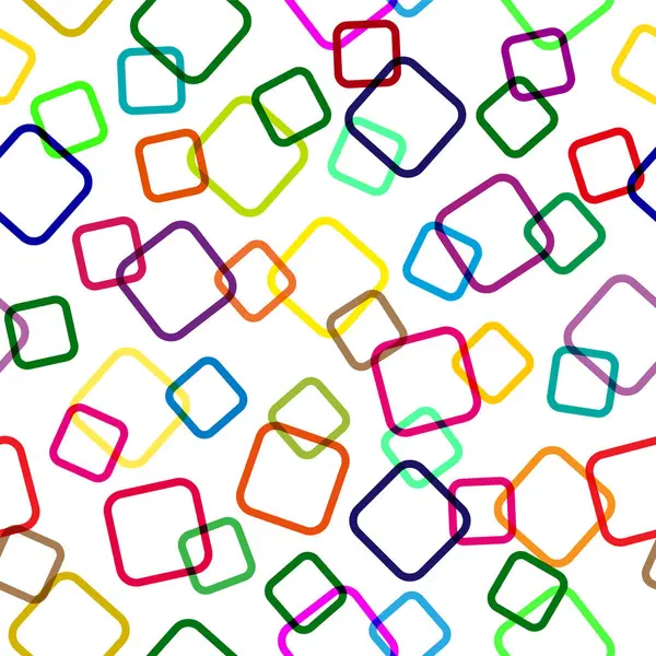 Nahtloses Muster farbiger sich überschneidender Quadrate, transparente Ba — Stockvektor