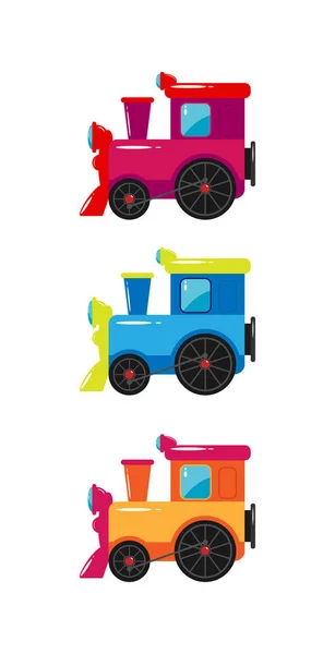 Jouet pour enfants. Ensemble de trains colorés pour enfants . — Image vectorielle
