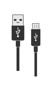 Kablo, düz tasarım için USB ve Mikro Usb konektörleri.