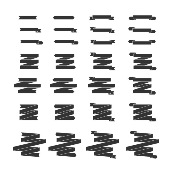 Ensemble de bandes de différentes formes et configurations, design plat — Image vectorielle