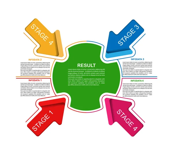 Infographics. Négy szakaszban a sikerhez. Sablon tervezési és ex — Stock Vector