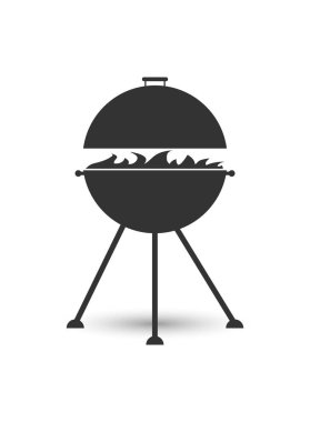 Ateşle et pişirmek için Simge ızgara. Düz tasarım.