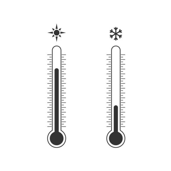 Set de iconos de termómetro, diseño plano simple . — Archivo Imágenes Vectoriales