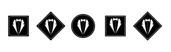 Logo del costume sono il quadrato nero, cerchio, design piatto — Vettoriale Stock