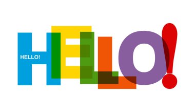 Merhaba diyor Renkli afiş! dekorasyon ve tasarım için