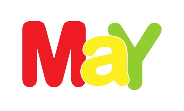 Yazıt Mayıs ile renkli afiş, dekorasyon ve des için — Stok Vektör