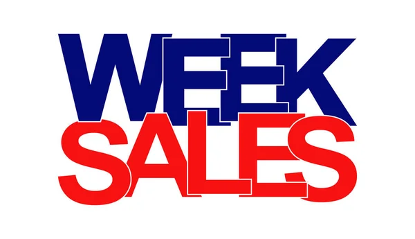 Röd-och-blå bokstäver vecka försäljning. Banner eller ikon för dekoration — Stock vektor