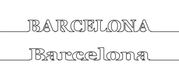 Contour line with the name of the city of BARCELONA in uppercase — Stock Vector