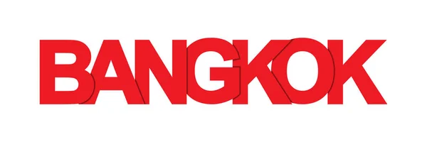 BANGKOK. Bandeira vermelha com o nome da capital da Tailândia — Vetor de Stock