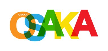 Osaka. Japonya şehrinin adı ile Afiş 