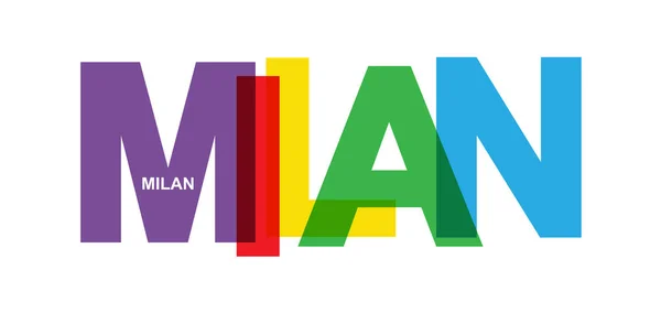 Mailand. Banner mit dem Namen der Stadt Italien — Stockvektor