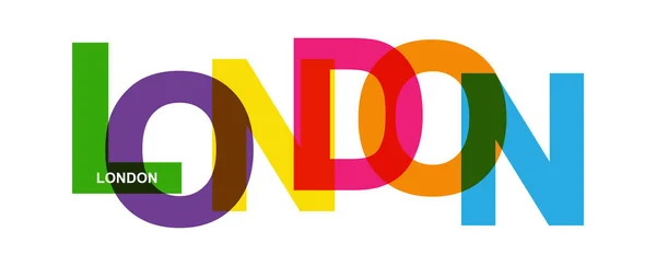 LONDRA. Bandiera con il nome della capitale del Regno Unito — Vettoriale Stock