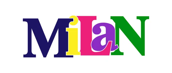 MILANO. Bandiera con il nome della città d'Italia — Vettoriale Stock