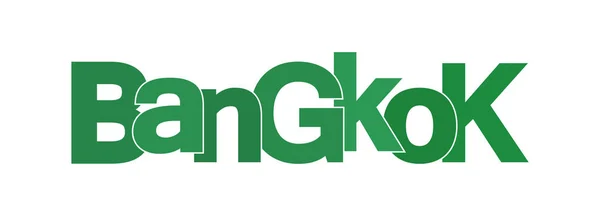 BANGKOK. Banner com o nome da capital da Tailândia — Vetor de Stock