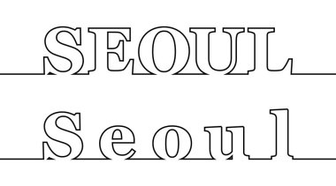 Seul. Güney Kore'nin başkenti adı ile kontur hattı.