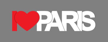 Paris'i seviyorum. Fransız başkenti nin adı ile afiş