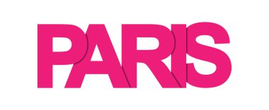 Paris. Fransa'nın başkenti adı ile renkli afiş. 