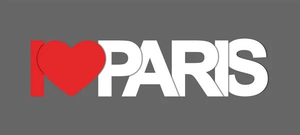 I Love Párizsban. Színes banner a város nevével. — Stock Vector