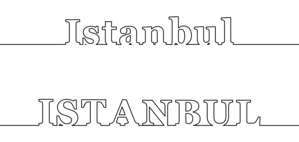 ISTANBUL. Contour line with the name of the capital of Turkey. — Stock Vector