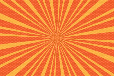 Radyal çizgilerile Pop art turuncu arka plan. ha ile arka plan