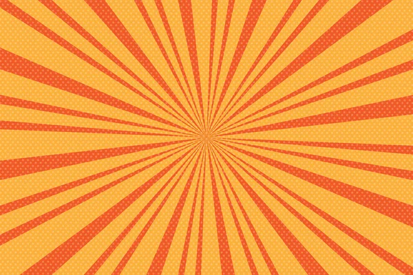 Pop art fondo naranja con líneas radiales. Contexto con ha — Vector de stock