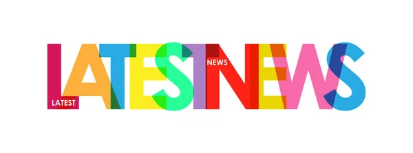 Últimas noticias. Banner colorido de color, letras minúsculas — Vector de stock