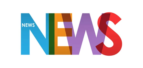 NOTICIAS. Banner colorido de color, letras minúsculas — Vector de stock