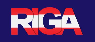 Riga. Nat renklerde Letonya başkentinin adı