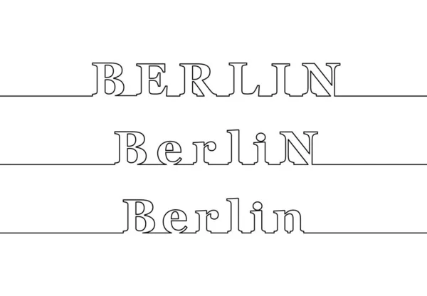 Berlin. The name of the capital of Germany, contour line. Lowerc — Stock Vector