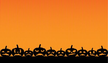 Bir bayram için kabak komik siluetleri ile Arka plan