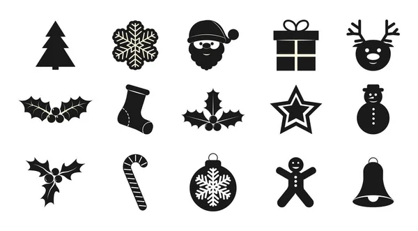 Set von Weihnachtssymbolen für Design und Dekoration. — Stockvektor