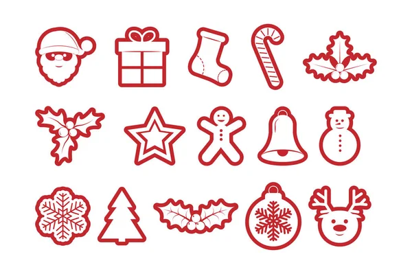 Tasarım ve dekorasyon için Noel simgeleri seti.