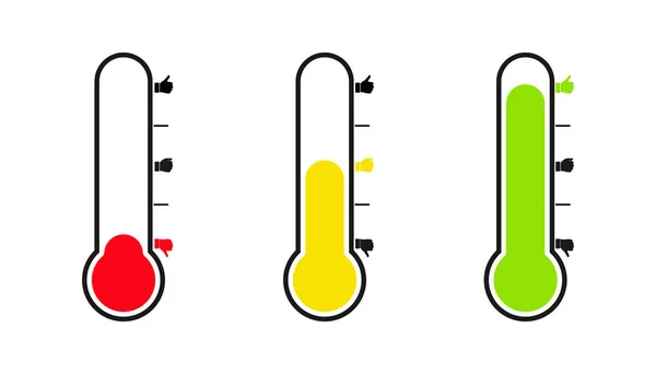 Thermomètre avec différents degrés de température. Réflexion de e — Image vectorielle