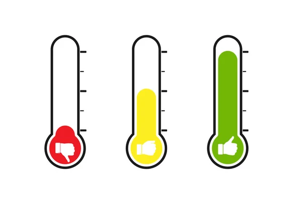 Thermometer mit unterschiedlichen Temperaturgraden. Reflexion von e — Stockvektor