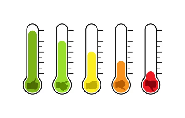 Ensemble de thermomètres avec différents degrés de température. Refle ! — Image vectorielle