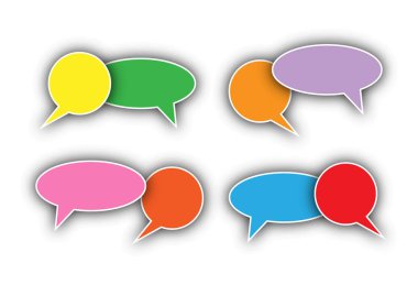 Konuşma veya diyalog için renkli bulutlar.