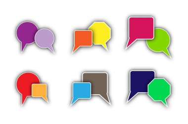 Konuşma veya diyalog için renkli bulutlar.