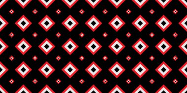 Dikişsiz geometrik desen. Kırmızı ve siyah renkler Modern casu vardır