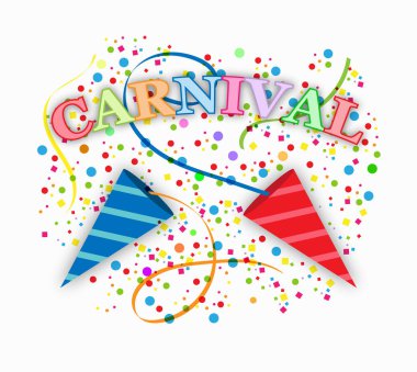 Karnaval yazıtlı renkli arka plan