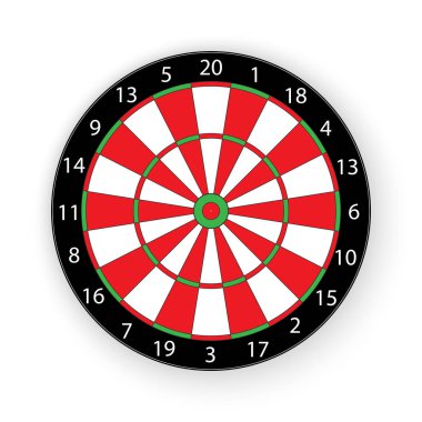 Dart oyunu için hedef. Basit düz tasarım. 