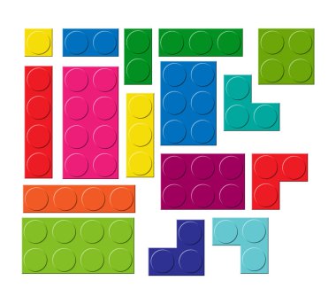 Çocuk tasarımının farklı renkli öğeleri gerçekçi seti