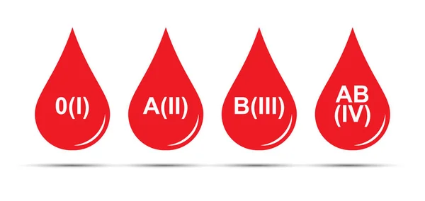 Set of icons. A drop of blood with a RH formula. Simple design — Stock Vector