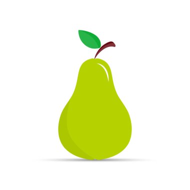 Koca bir armut. Renkli armut deseni, düz tasarım. 