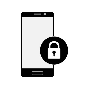 Akıllı telefonun korunması. Basit simge.