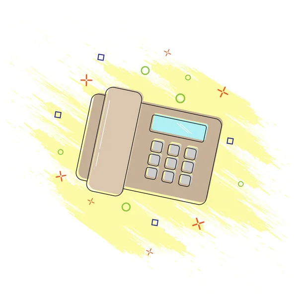 Icono de un teléfono al estilo de un cómic. Efecto Splash, diseño plano — Vector de stock