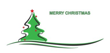 Noel kutlamaları için boşluk. Yıldızlı ve dalgalı Noel ağacı