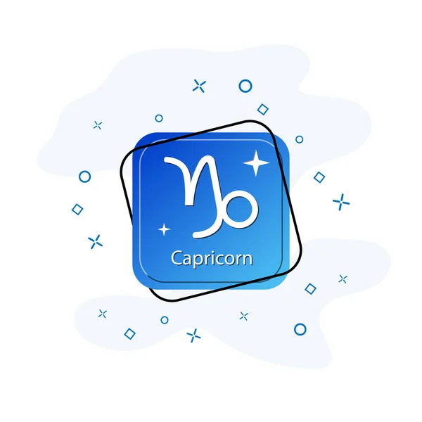 Botão azul com símbolo signo do zodíaco Capricórnio . —  Vetores de Stock